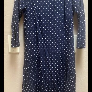 Sonnet James Young At Heart Blue Long Sleeve Polka Dot Dress Size XS